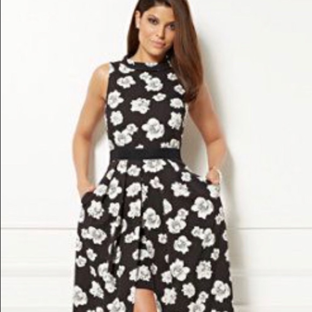 Eva Mendes NY & Co Freya Black White Floral Dress